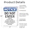 Signmission Do Not Enter Limited Access Area OSHA Notice Sign, Plastic, 7in W x 10in L, 2PK OS-2PACK-NS-P-710-V-11193 - alternate 5